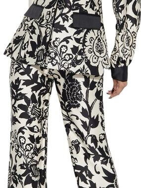 Gorgeous Women's Black & White Floral Wide-Leg Pants size 2X